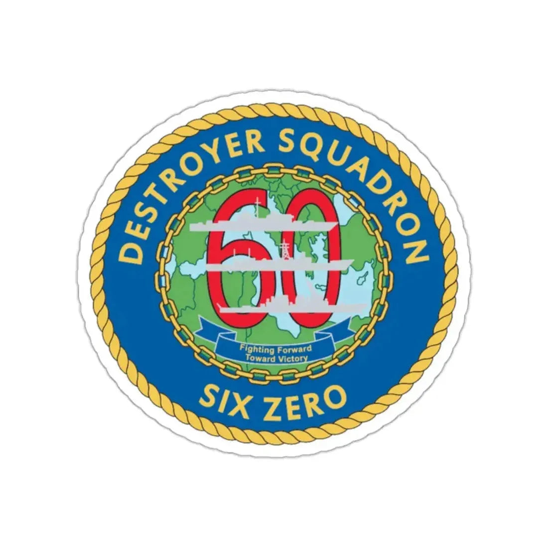 Destroyer Sq 60 v2 (U.S. Navy) STICKER Vinyl Kiss-Cut Decal 2 Inch White - The Sticker Space