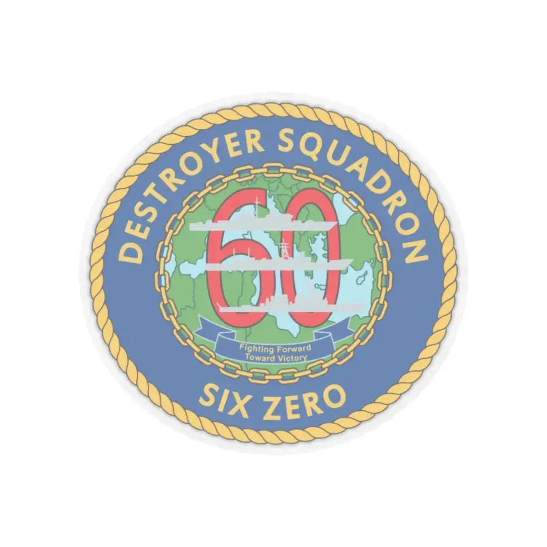 Destroyer Sq 60 v2 (U.S. Navy) STICKER Vinyl Kiss-Cut Decal 6 Inch Transparent - The Sticker Space