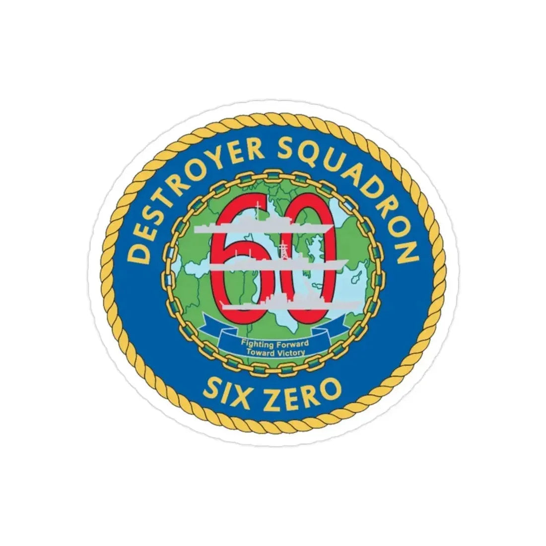 Destroyer Sq 60 v2 (U.S. Navy) Transparent STICKER Die-Cut Vinyl Decal - The Sticker Space