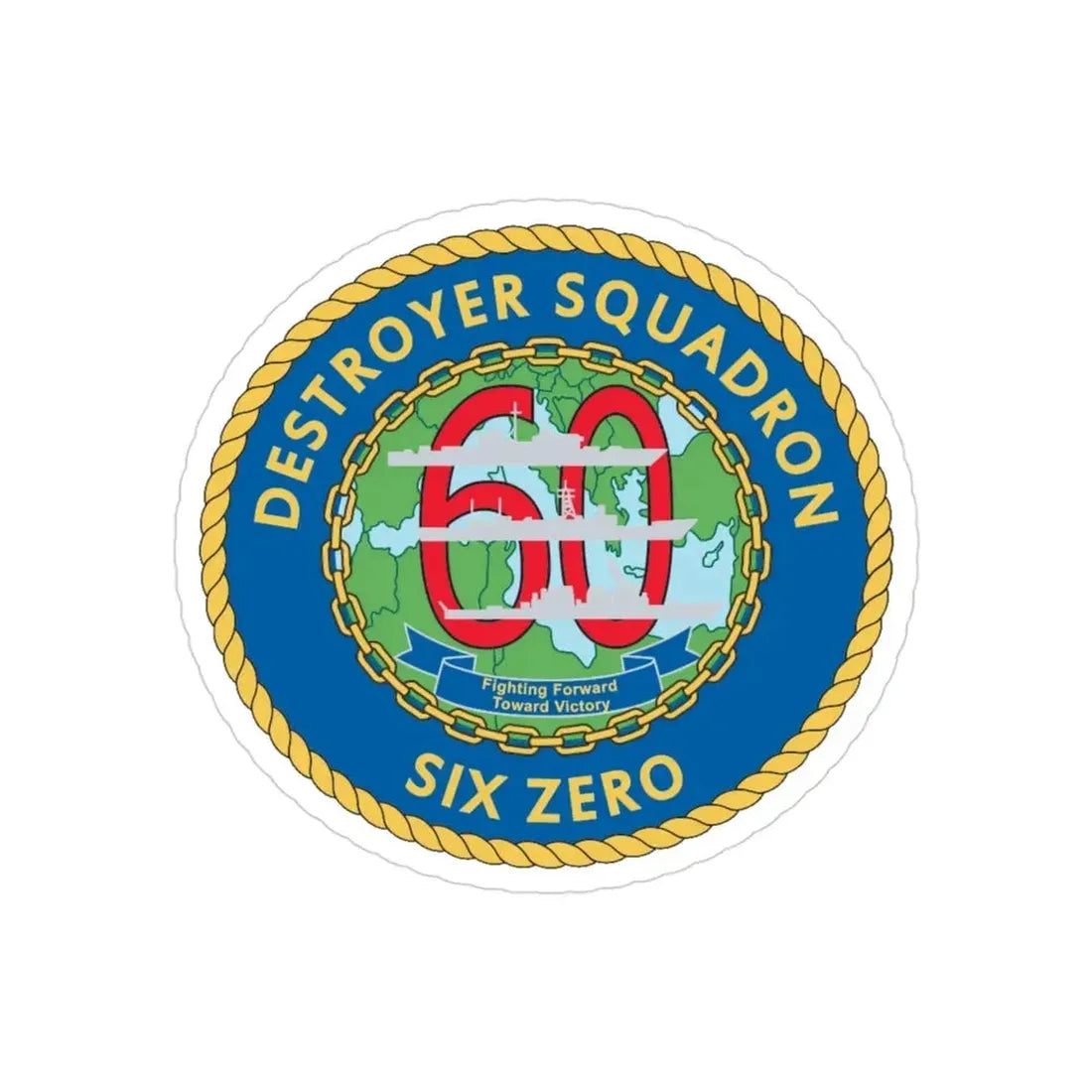 Destroyer Sq 60 v2 (U.S. Navy) Transparent STICKER Die-Cut Vinyl Decal - The Sticker Space