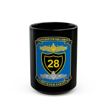 Destroyer Squadron COMDESRON 28 (U.S. Navy) Black Coffee Mug-15oz-The Sticker Space