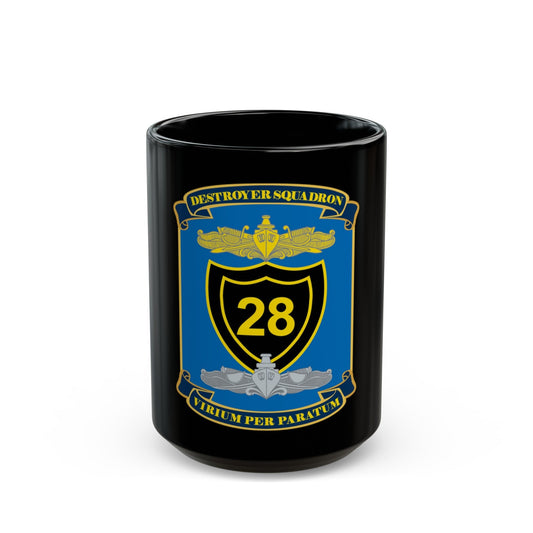 Destroyer Squadron COMDESRON 28 (U.S. Navy) Black Coffee Mug-15oz-The Sticker Space