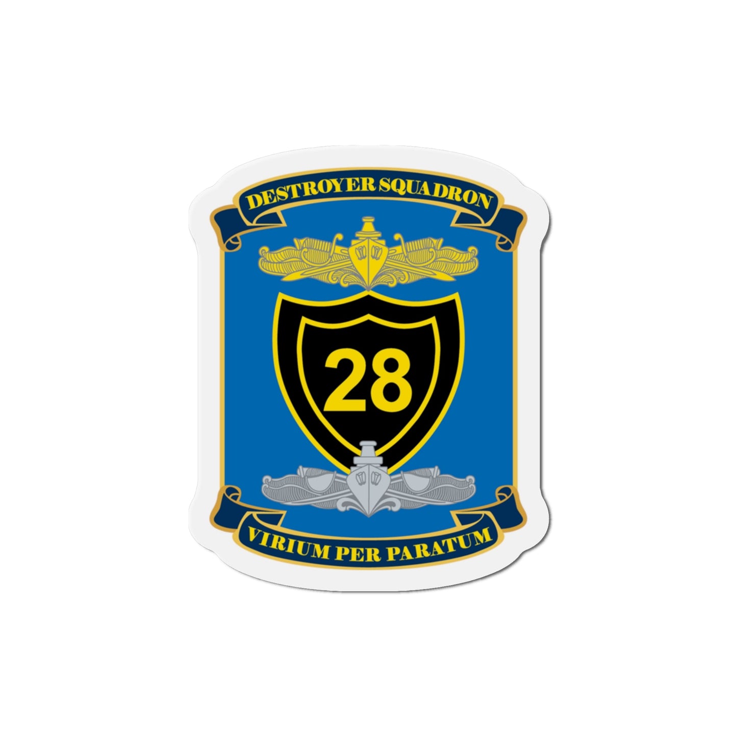 Destroyer Squadron COMDESRON 28 (U.S. Navy) Die-Cut Magnet-4" x 4"-The Sticker Space