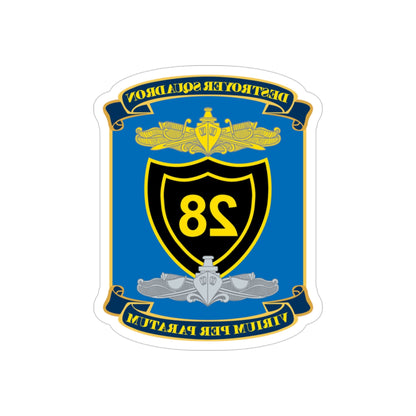 Destroyer Squadron COMDESRON 28 (U.S. Navy) REVERSE PRINT Transparent STICKER-3 Inch-The Sticker Space