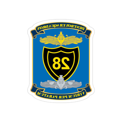 Destroyer Squadron COMDESRON 28 (U.S. Navy) REVERSE PRINT Transparent STICKER-4 Inch-The Sticker Space