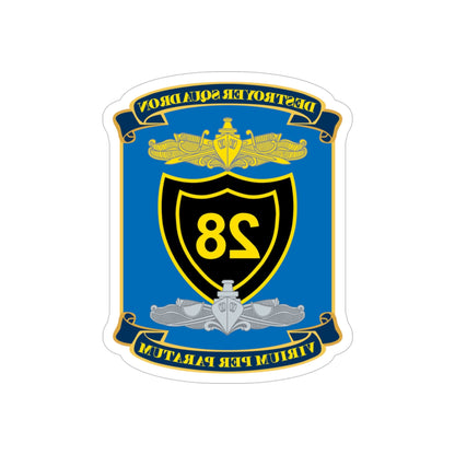 Destroyer Squadron COMDESRON 28 (U.S. Navy) REVERSE PRINT Transparent STICKER-5 Inch-The Sticker Space