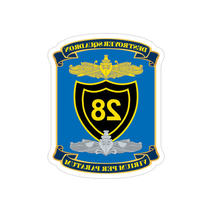 Destroyer Squadron COMDESRON 28 (U.S. Navy) REVERSE PRINT Transparent STICKER-6" × 6"-The Sticker Space