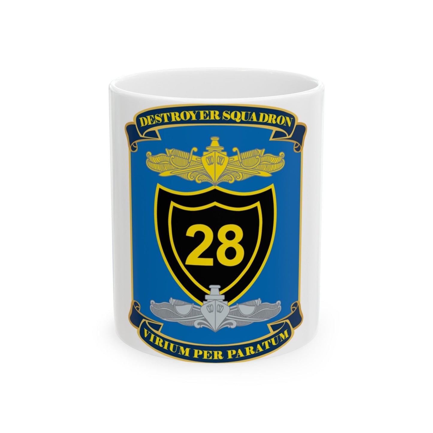 Destroyer Squadron COMDESRON 28 (U.S. Navy) White Coffee Mug-11oz-The Sticker Space