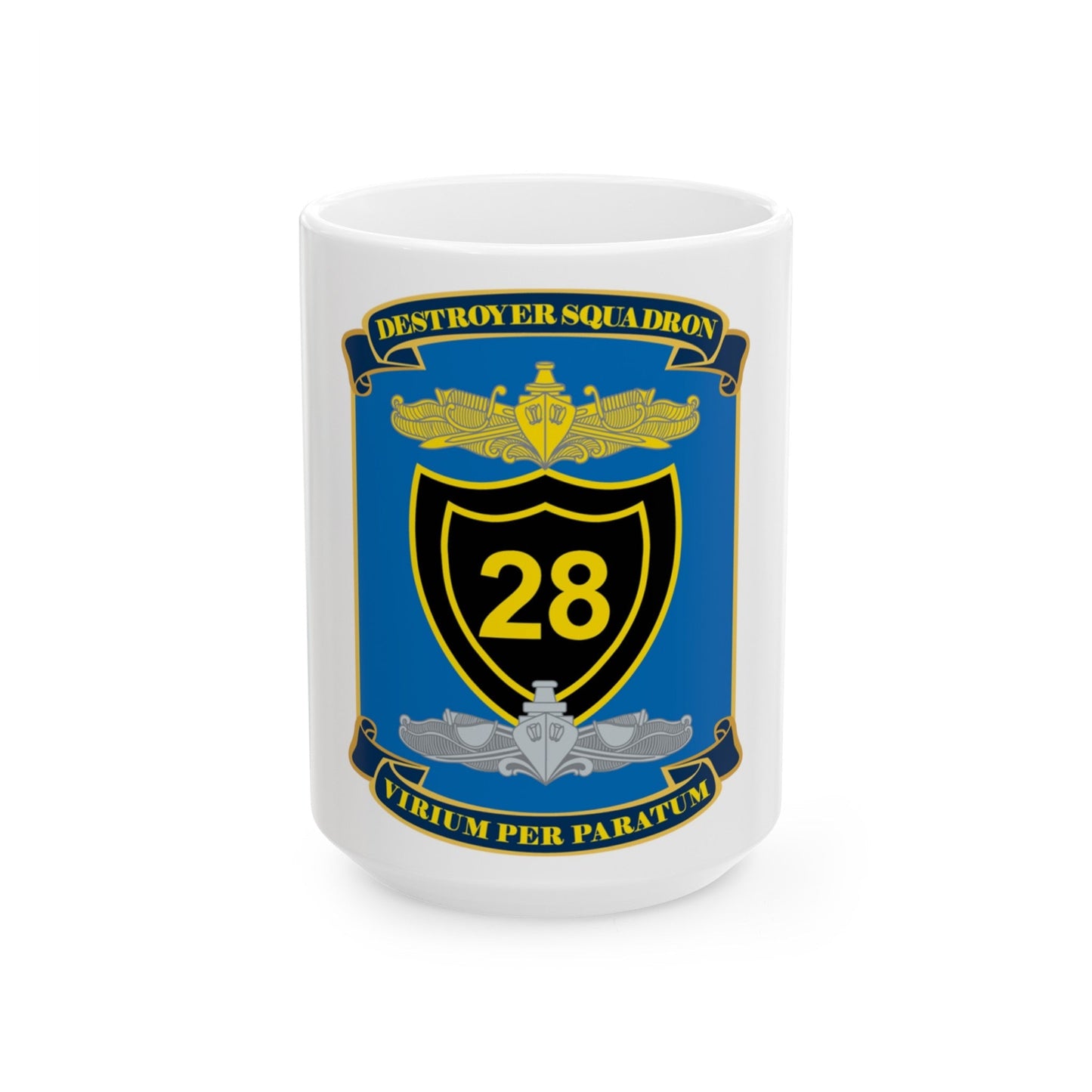 Destroyer Squadron COMDESRON 28 (U.S. Navy) White Coffee Mug-15oz-The Sticker Space