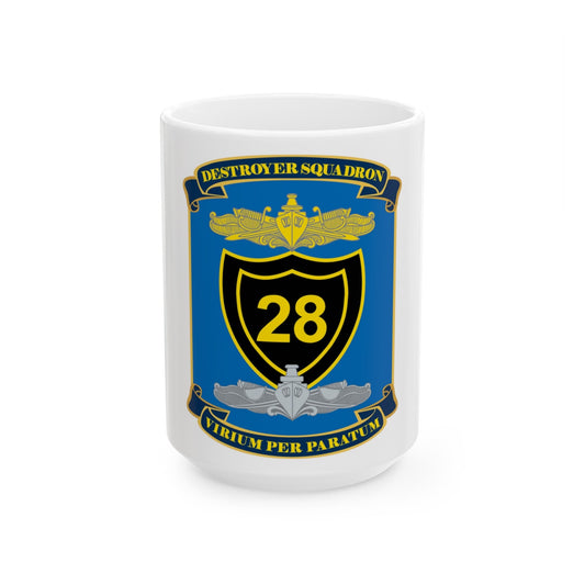 Destroyer Squadron COMDESRON 28 (U.S. Navy) White Coffee Mug-15oz-The Sticker Space