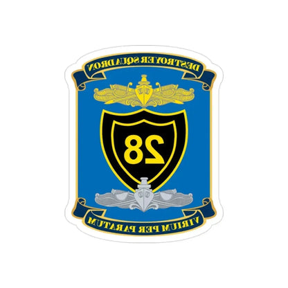 Destroyer Squadron COMDESRON 28 (U.S. Navy) REVERSE PRINT Transparent Die-Cut STICKER 2 Inch Die-Cut Transparent - The Sticker Space