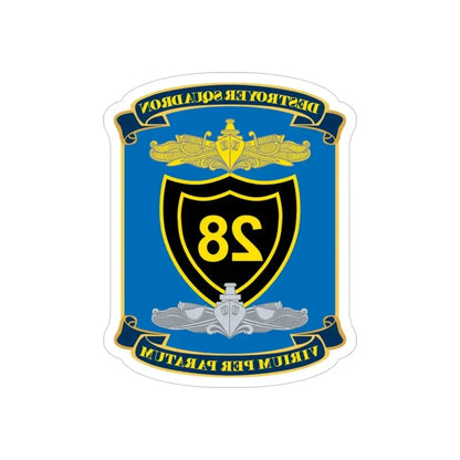 Destroyer Squadron COMDESRON 28 (U.S. Navy) REVERSE PRINT Transparent Die-Cut STICKER 3 Inch Die-Cut Transparent - The Sticker Space