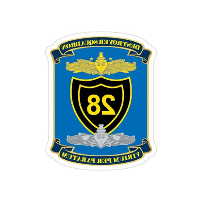 Destroyer Squadron COMDESRON 28 (U.S. Navy) REVERSE PRINT Transparent Die-Cut STICKER 5 Inch Die-Cut Transparent - The Sticker Space