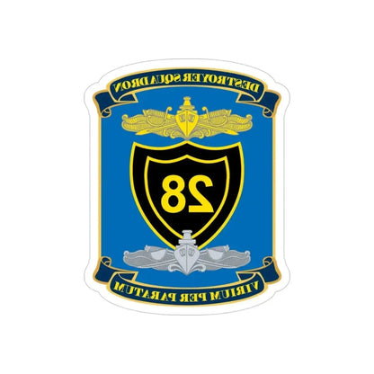 Destroyer Squadron COMDESRON 28 (U.S. Navy) REVERSE PRINT Transparent Die-Cut STICKER - The Sticker Space