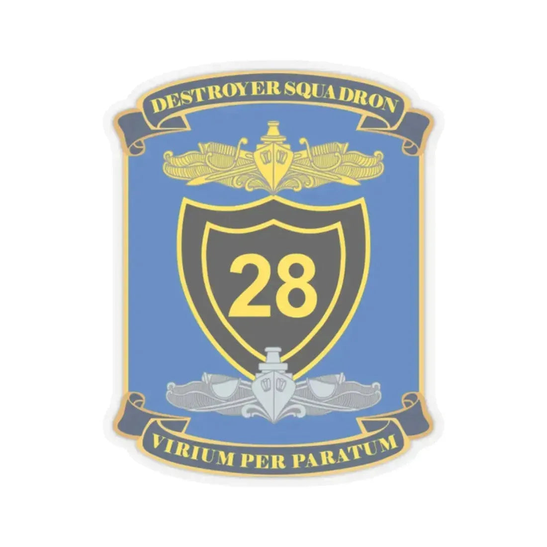Destroyer Squadron COMDESRON 28 (U.S. Navy) STICKER Vinyl Kiss-Cut Decal 2 Inch Transparent - The Sticker Space