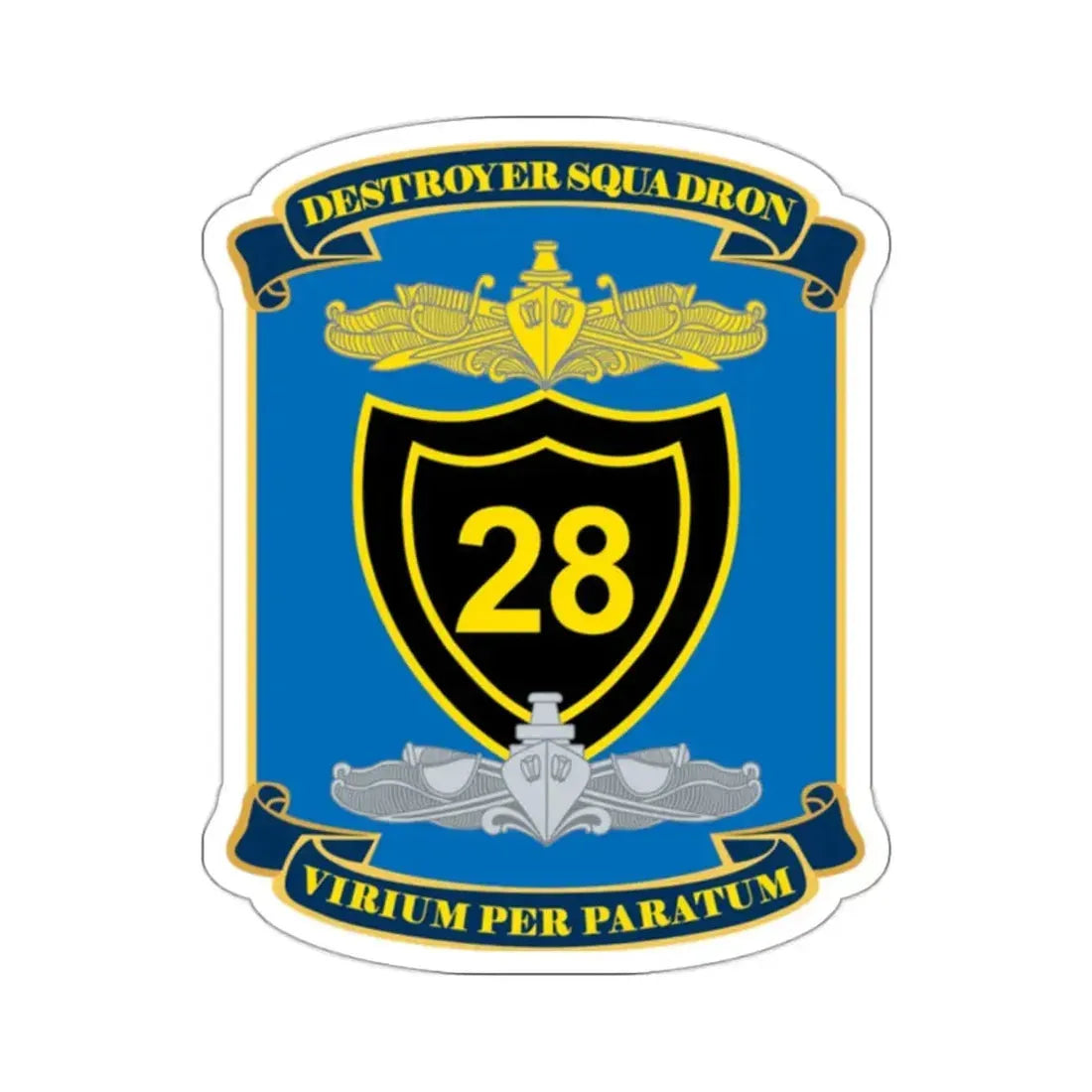 Destroyer Squadron COMDESRON 28 (U.S. Navy) STICKER Vinyl Kiss-Cut Decal 2 Inch White - The Sticker Space