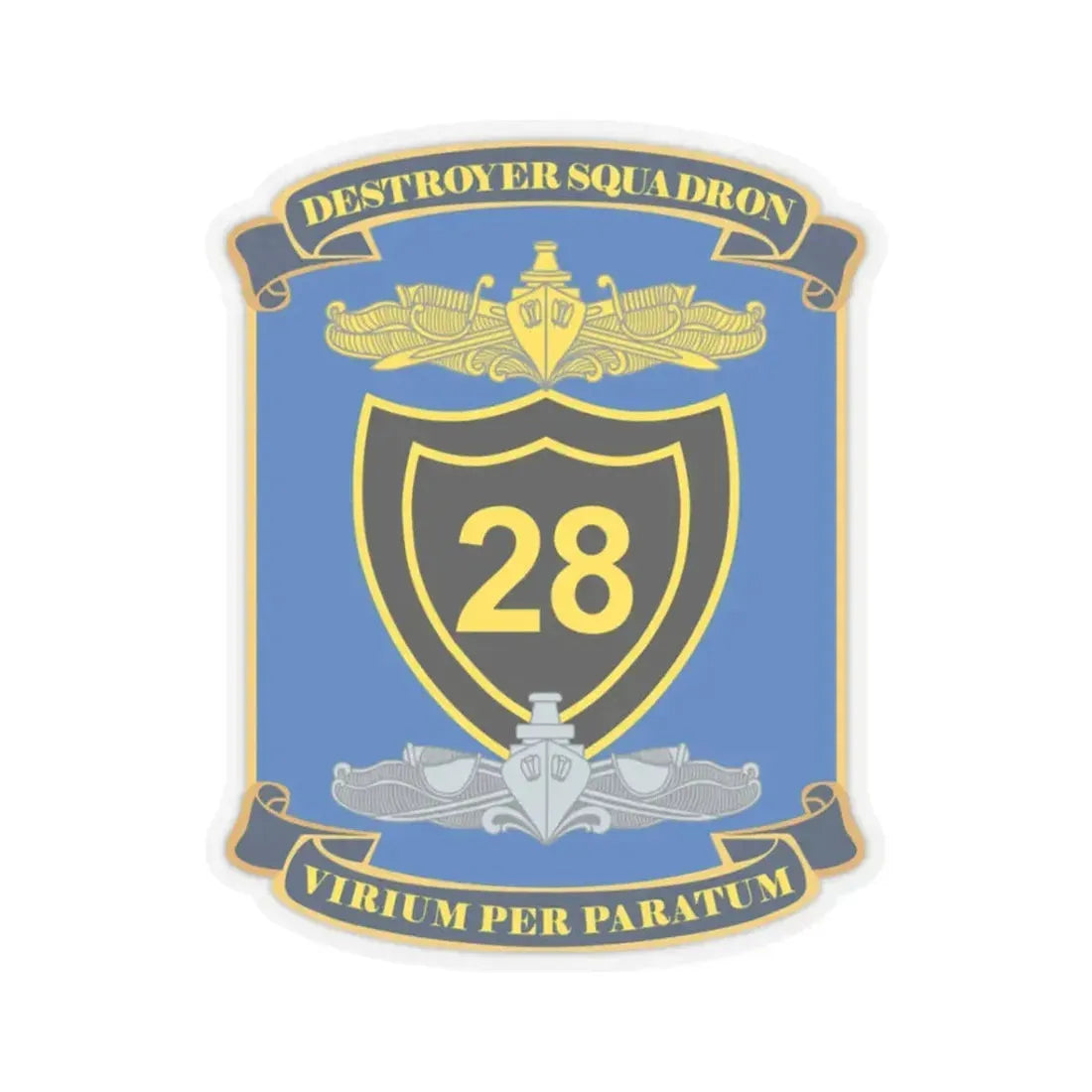 Destroyer Squadron COMDESRON 28 (U.S. Navy) STICKER Vinyl Kiss-Cut Decal 3 Inch Transparent - The Sticker Space