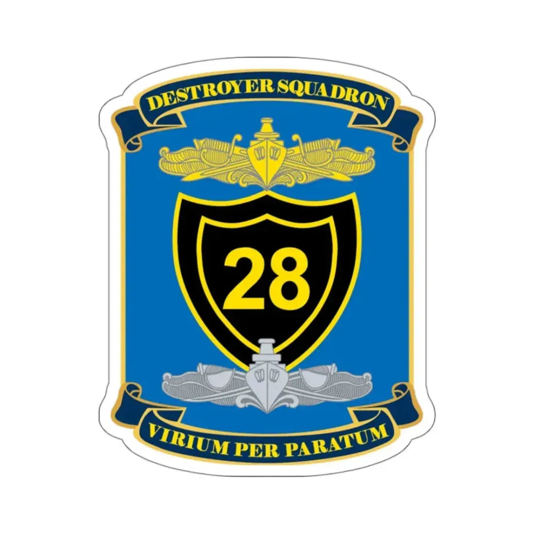 Destroyer Squadron COMDESRON 28 (U.S. Navy) STICKER Vinyl Kiss-Cut Decal 3 Inch White - The Sticker Space
