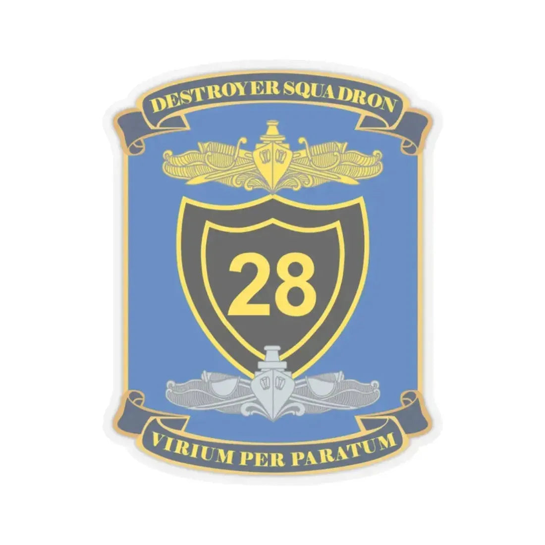 Destroyer Squadron COMDESRON 28 (U.S. Navy) STICKER Vinyl Kiss-Cut Decal 4 Inch Transparent - The Sticker Space