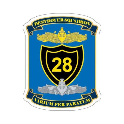 Destroyer Squadron COMDESRON 28 (U.S. Navy) STICKER Vinyl Kiss-Cut Decal 4 Inch White - The Sticker Space