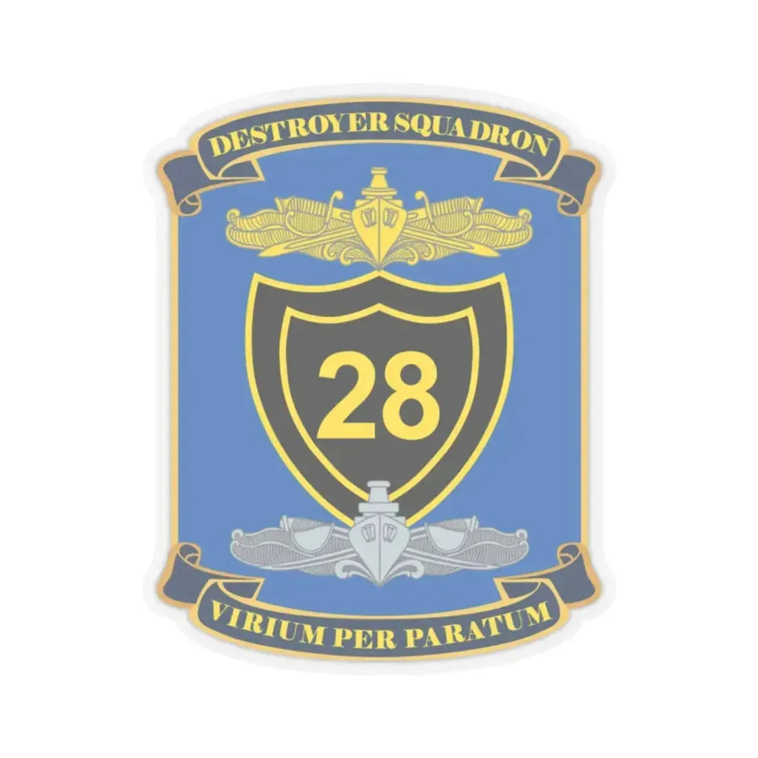 Destroyer Squadron COMDESRON 28 (U.S. Navy) STICKER Vinyl Kiss-Cut Decal 6 Inch Transparent - The Sticker Space