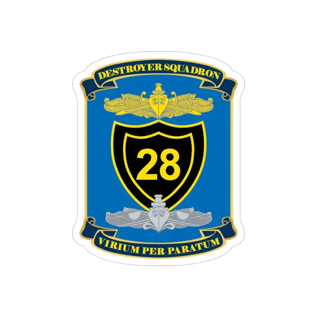 Destroyer Squadron COMDESRON 28 (U.S. Navy) Transparent STICKER Die-Cut Vinyl Decal 3 Inch Transparent - The Sticker Space