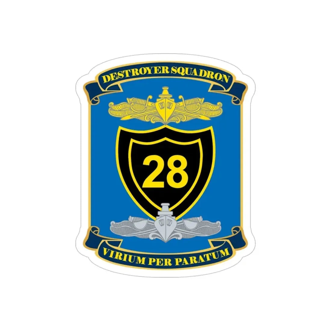 Destroyer Squadron COMDESRON 28 (U.S. Navy) Transparent STICKER Die-Cut Vinyl Decal 4 Inch Transparent - The Sticker Space