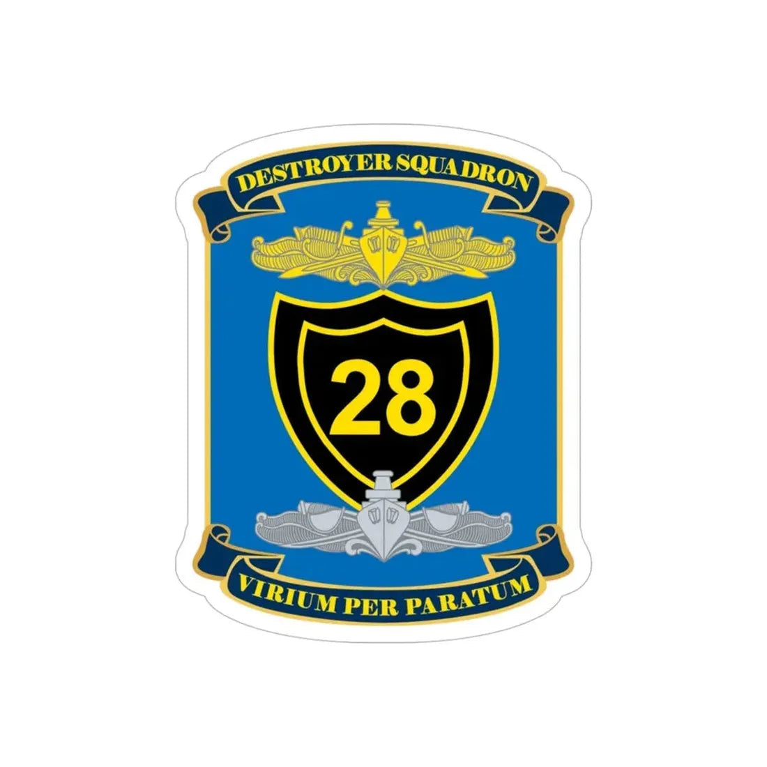 Destroyer Squadron COMDESRON 28 (U.S. Navy) Transparent STICKER Die-Cut Vinyl Decal 5 Inch Transparent - The Sticker Space