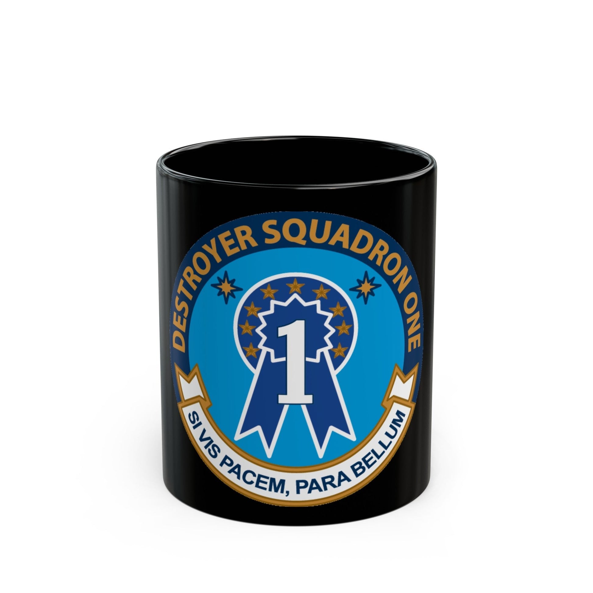 Destroyer Squadron One (U.S. Navy) Black Coffee Mug-11oz-The Sticker Space