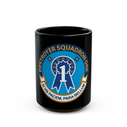 Destroyer Squadron One (U.S. Navy) Black Coffee Mug-15oz-The Sticker Space