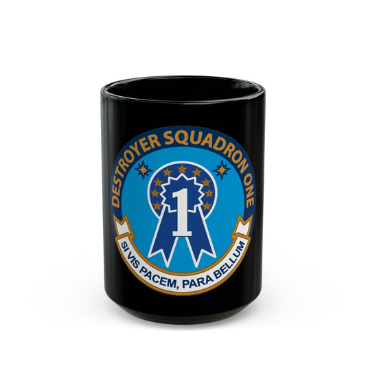 Destroyer Squadron One (U.S. Navy) Black Coffee Mug-15oz-The Sticker Space