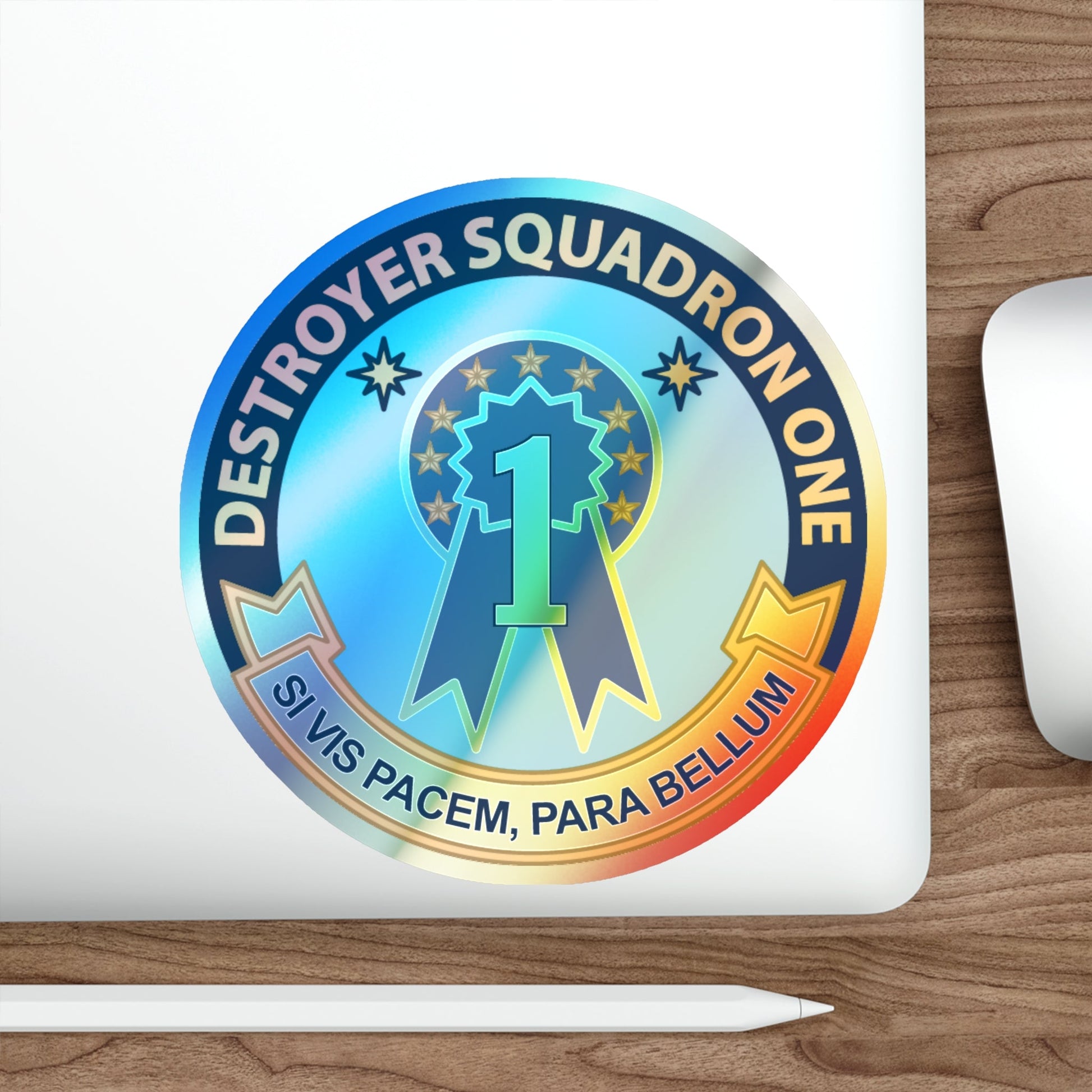 Destroyer Squadron One (U.S. Navy) Holographic STICKER Die-Cut Vinyl Decal-The Sticker Space