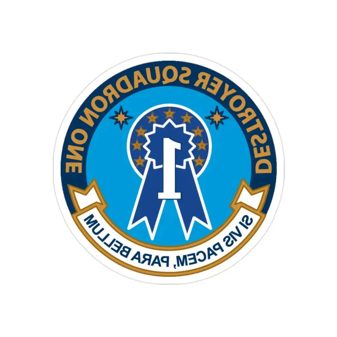 Destroyer Squadron One (U.S. Navy) REVERSE PRINT Transparent Die-Cut STICKER 2 Inch Die-Cut Transparent - The Sticker Space