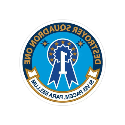 Destroyer Squadron One (U.S. Navy) REVERSE PRINT Transparent Die-Cut STICKER 2 Inch Die-Cut Transparent - The Sticker Space
