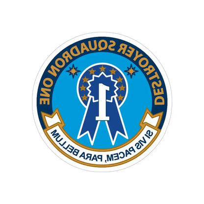 Destroyer Squadron One (U.S. Navy) REVERSE PRINT Transparent Die-Cut STICKER 5 Inch Die-Cut Transparent - The Sticker Space