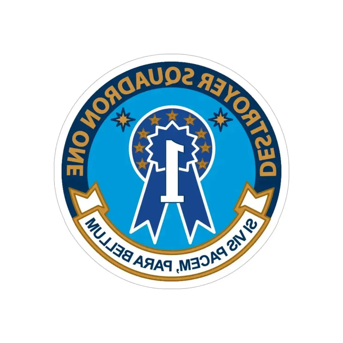 Destroyer Squadron One (U.S. Navy) REVERSE PRINT Transparent Die-Cut STICKER - The Sticker Space