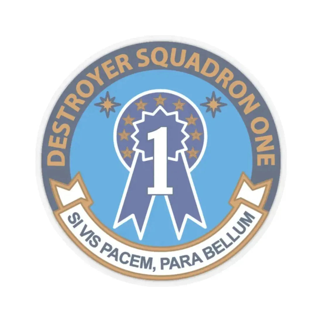 Destroyer Squadron One (U.S. Navy) STICKER Vinyl Kiss-Cut Decal 2 Inch Transparent - The Sticker Space