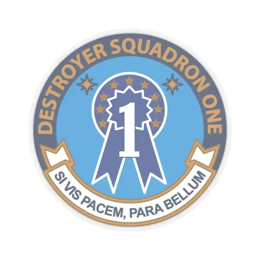 Destroyer Squadron One (U.S. Navy) STICKER Vinyl Kiss-Cut Decal 3 Inch Transparent - The Sticker Space