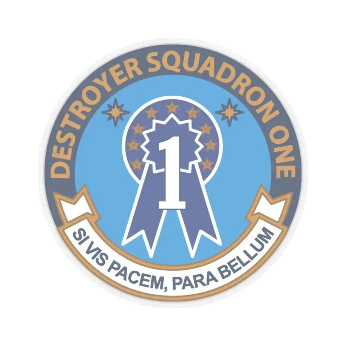 Destroyer Squadron One (U.S. Navy) STICKER Vinyl Kiss-Cut Decal 6 Inch Transparent - The Sticker Space