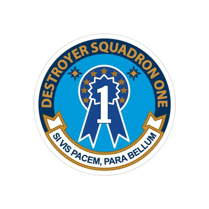Destroyer Squadron One (U.S. Navy) Transparent STICKER Die-Cut Vinyl Decal 3 Inch Transparent - The Sticker Space