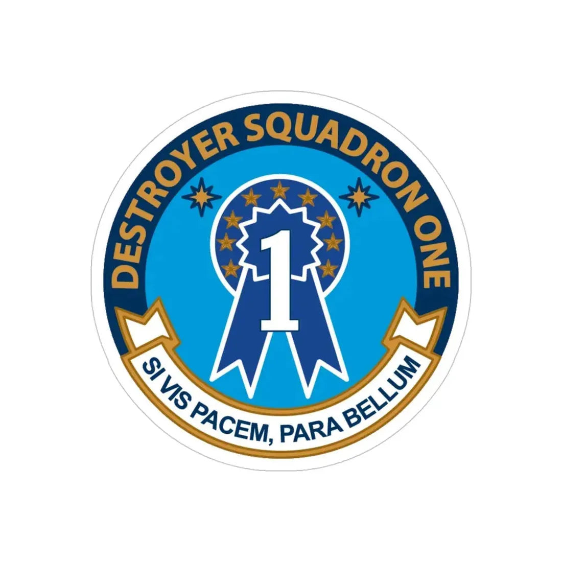 Destroyer Squadron One (U.S. Navy) Transparent STICKER Die-Cut Vinyl Decal 4 Inch Transparent - The Sticker Space