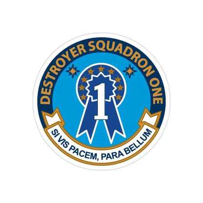 Destroyer Squadron One (U.S. Navy) Transparent STICKER Die-Cut Vinyl Decal 5 Inch Transparent - The Sticker Space