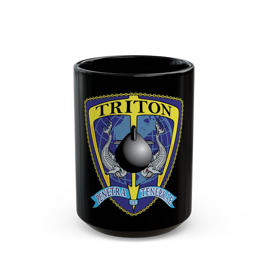 Det Triton (U.S. Navy) Black Coffee Mug-15oz-The Sticker Space