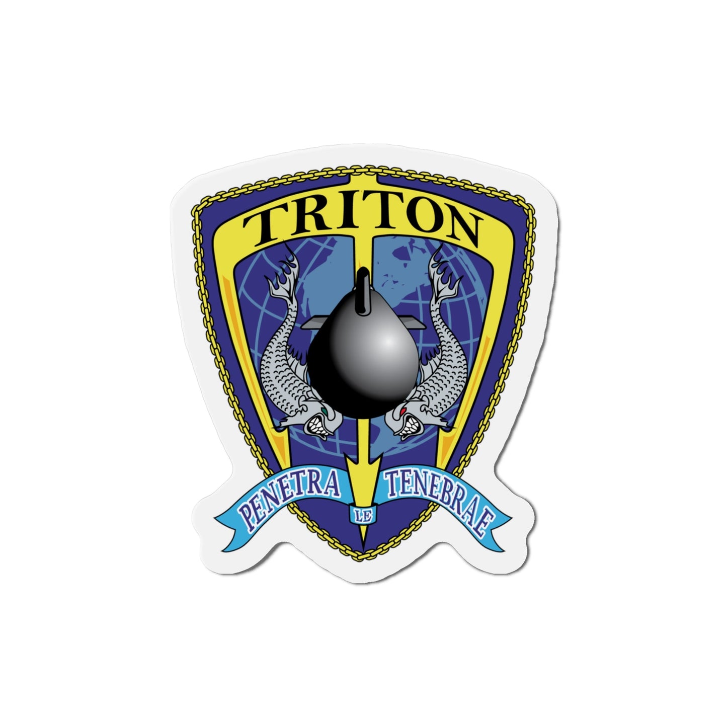 Det Triton (U.S. Navy) Die-Cut Magnet-4" x 4"-The Sticker Space