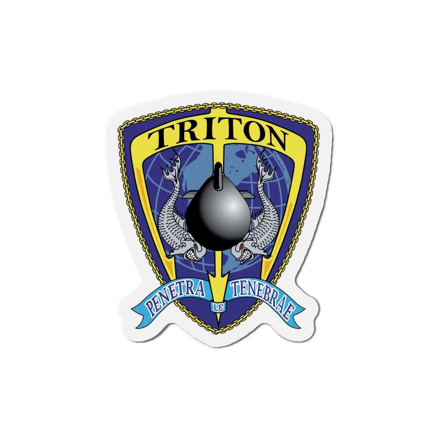 Det Triton (U.S. Navy) Die-Cut Magnet-6 × 6"-The Sticker Space