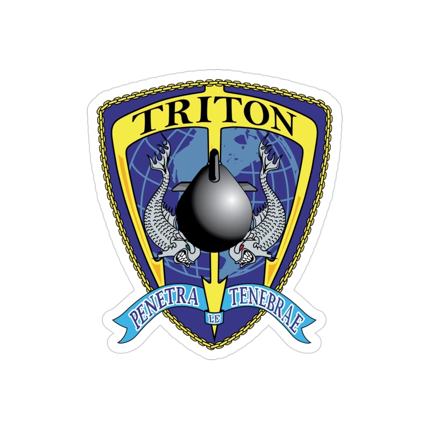 Det Triton (U.S. Navy) Transparent STICKER Die-Cut Vinyl Decal-3 Inch-The Sticker Space