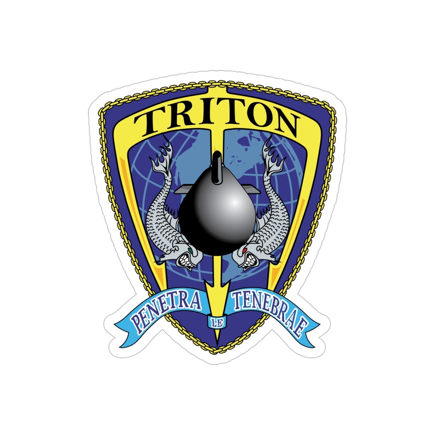 Det Triton (U.S. Navy) Transparent STICKER Die-Cut Vinyl Decal-4 Inch-The Sticker Space