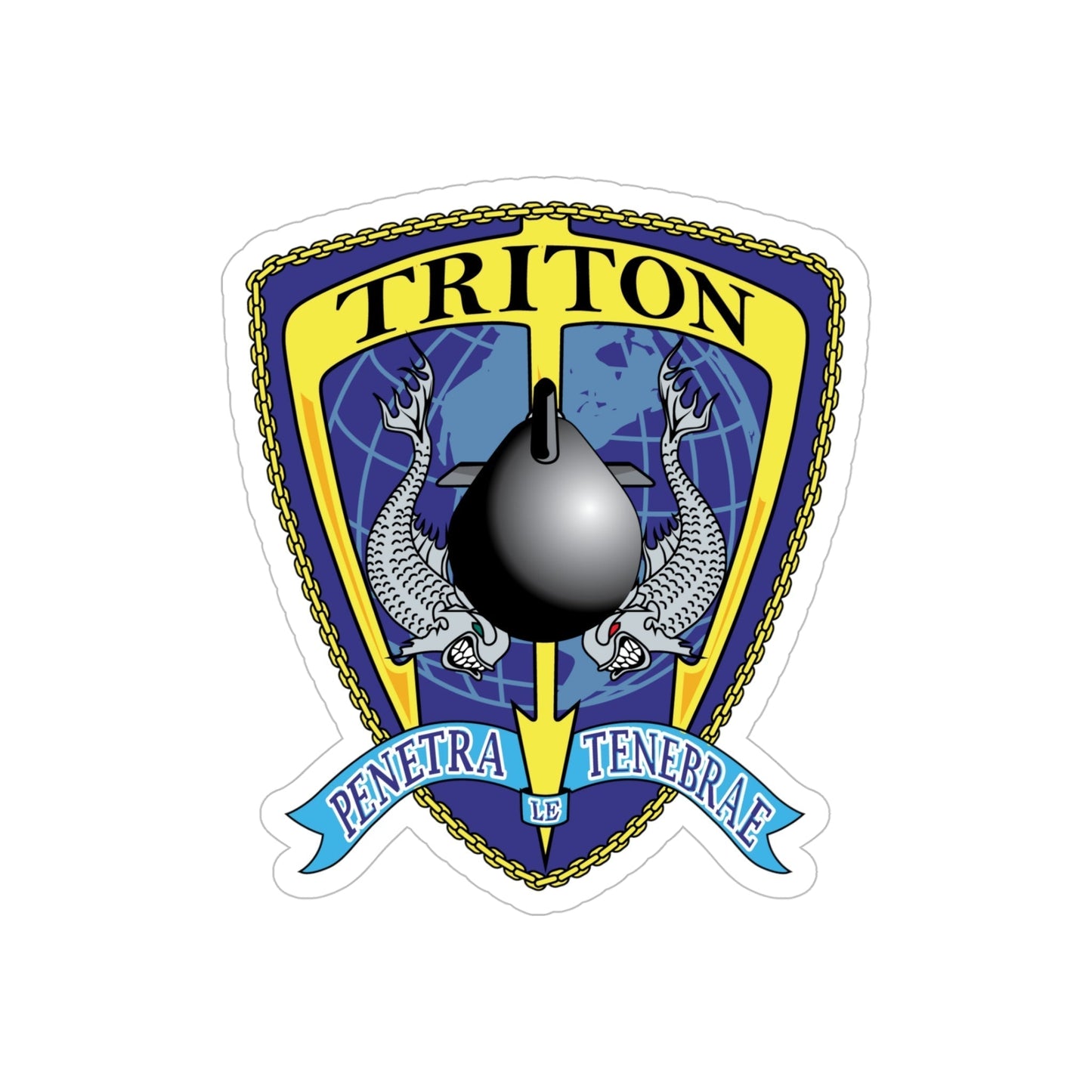 Det Triton (U.S. Navy) Transparent STICKER Die-Cut Vinyl Decal-5 Inch-The Sticker Space