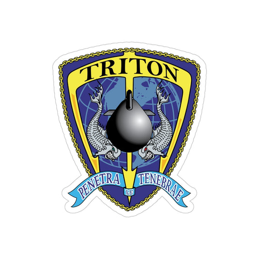 Det Triton (U.S. Navy) Transparent STICKER Die-Cut Vinyl Decal-6 Inch-The Sticker Space