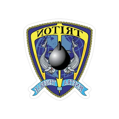 Det Triton (U.S. Navy) REVERSE PRINT Transparent Die-Cut STICKER - The Sticker Space
